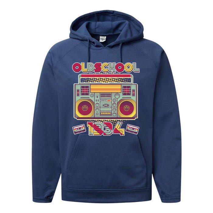 Oldschool Boombox 1934 90th Birthday Performance Fleece Hoodie