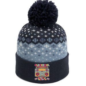 Oldschool Boombox 1934 90th Birthday The Baniff Cuffed Pom Beanie