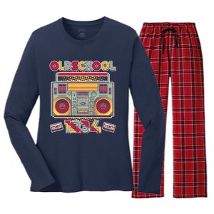 Oldschool Boombox 1934 90th Birthday Women's Long Sleeve Flannel Pajama Set 