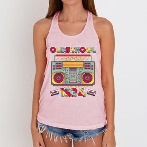 Oldschool Boombox 1934 90th Birthday Women's Knotted Racerback Tank