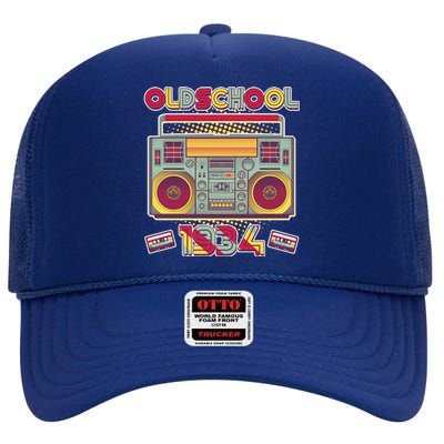 Oldschool Boombox 1934 90th Birthday High Crown Mesh Back Trucker Hat