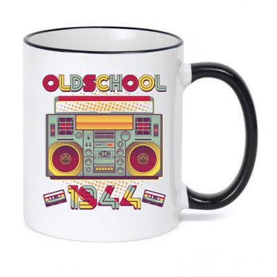 Oldschool Boombox 1944 80th Birthday 11oz Black Color Changing Mug