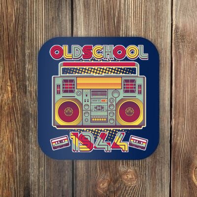 Oldschool Boombox 1944 80th Birthday Coaster