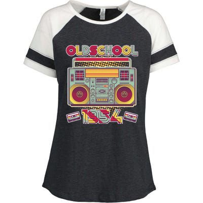 Oldschool Boombox 1954 70th Birthday Enza Ladies Jersey Colorblock Tee