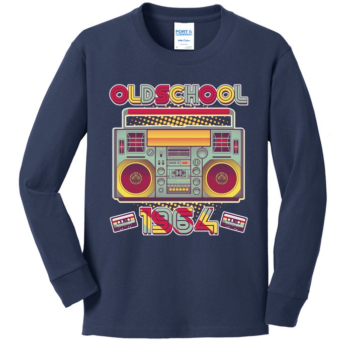 Oldschool Boombox 1964 60th Birthday Kids Long Sleeve Shirt