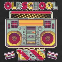 Oldschool Boombox 1935 90th Birthday 7 Panel Mesh Trucker Snapback Hat