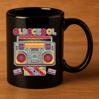 Oldschool Boombox 1935 90th Birthday 11oz C Handle Ceramic Mug