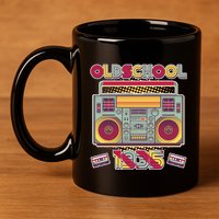 Oldschool Boombox 1935 90th Birthday 11oz C Handle Ceramic Mug