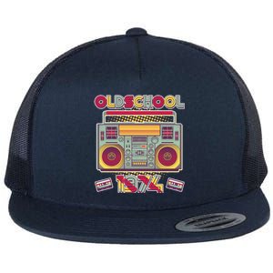 Oldschool Boombox 1974 50th Birthday Flat Bill Trucker Hat