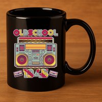 Oldschool Boombox 1945 80th Birthday 11oz C Handle Ceramic Mug