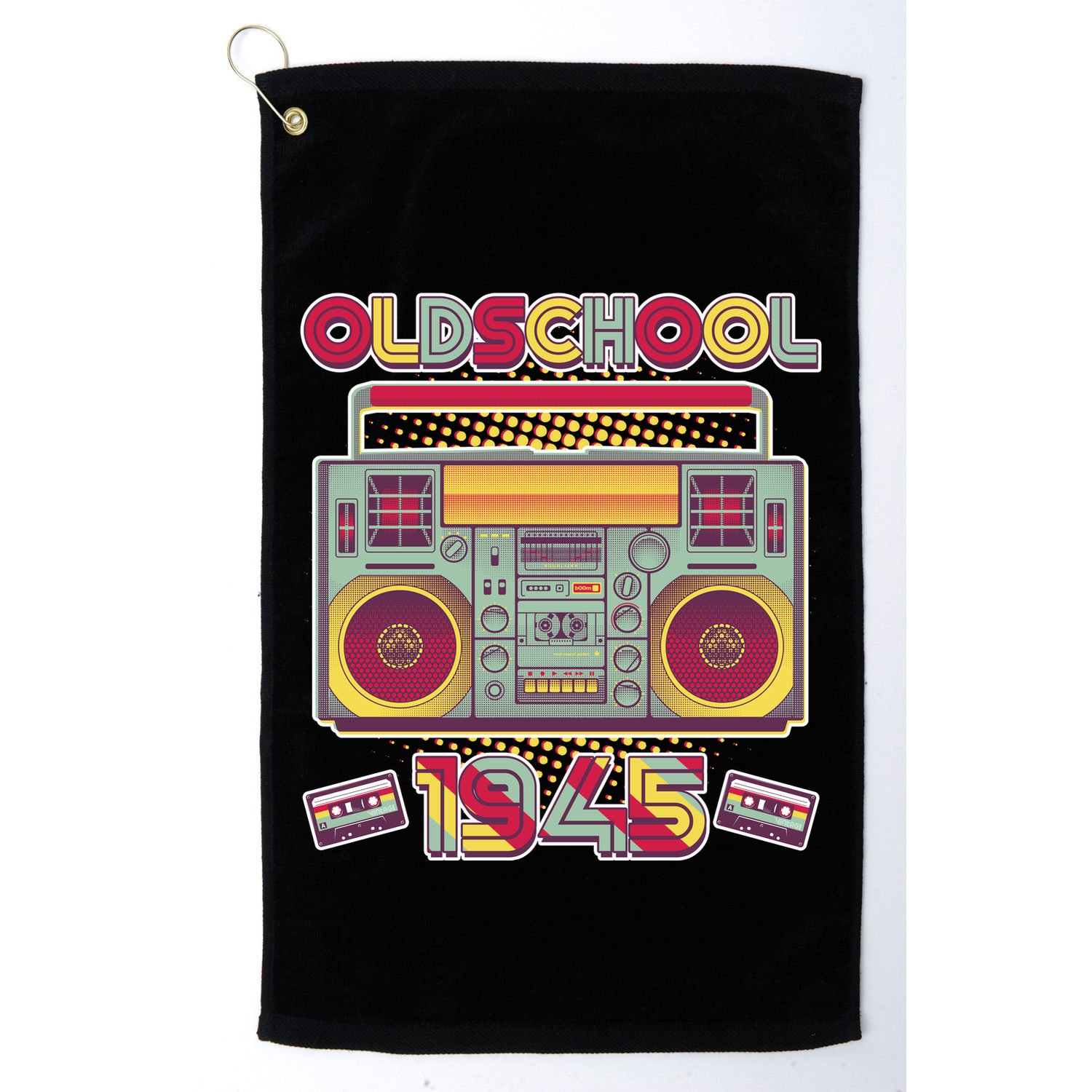 Oldschool Boombox 1945 80th Birthday Golf Towel