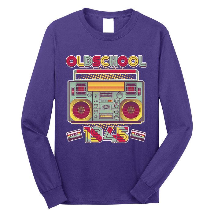 Oldschool Boombox 1945 80th Birthday Long Sleeve Shirt