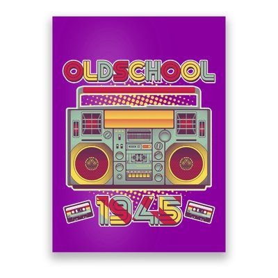 Oldschool Boombox 1945 80th Birthday Poster