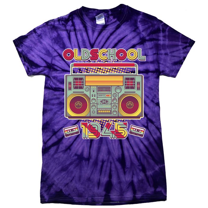 Oldschool Boombox 1945 80th Birthday Tie-Dye T-Shirt