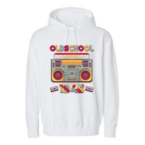 Oldschool Boombox 1945 80th Birthday Garment-Dyed Fleece Hoodie