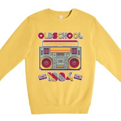 Oldschool Boombox 1984 40th Birthday Premium Crewneck Sweatshirt