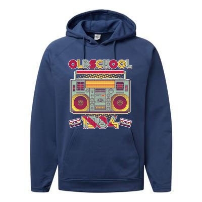 Oldschool Boombox 1984 40th Birthday Performance Fleece Hoodie