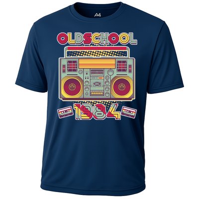 Oldschool Boombox 1984 40th Birthday Cooling Performance Crew T-Shirt