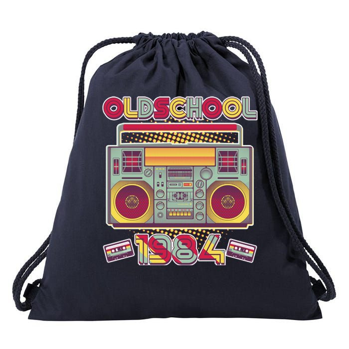 Oldschool Boombox 1984 40th Birthday Drawstring Bag