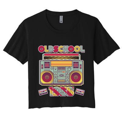 Oldschool Boombox 1955 70th Birthday Crop Top