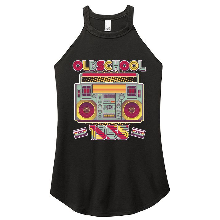 Oldschool Boombox 1955 70th Birthday Women's Perfect Tri Rocker Tank