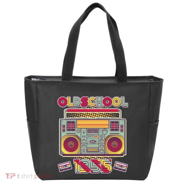 Oldschool Boombox 1955 70th Birthday Zip Tote Bag
