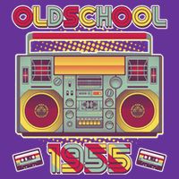 Oldschool Boombox 1955 70th Birthday Cooling Performance Crew T-Shirt