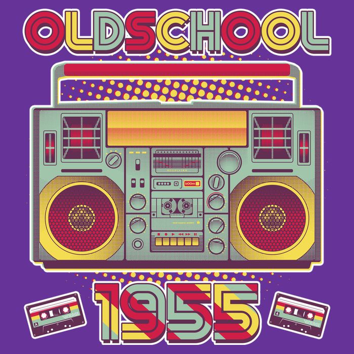 Oldschool Boombox 1955 70th Birthday Cooling Performance Crew T-Shirt