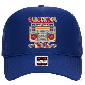 Oldschool Boombox 1994 30th Birthday High Crown Mesh Back Trucker Hat