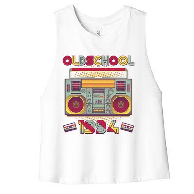 Oldschool Boombox 1994 30th Birthday Women's Racerback Cropped Tank