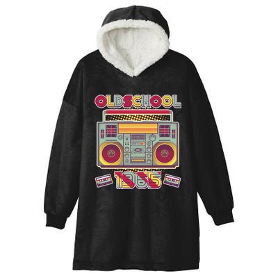 Oldschool Boombox 1965 60th Birthday Hooded Wearable Blanket
