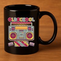 Oldschool Boombox 1965 60th Birthday 11oz C Handle Ceramic Mug