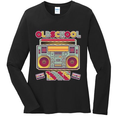 Oldschool Boombox 1965 60th Birthday Ladies Long Sleeve Shirt