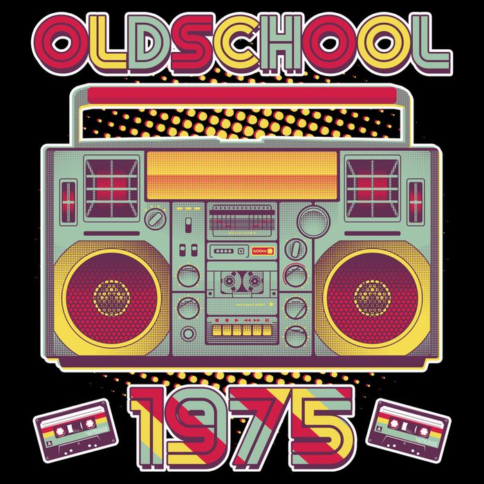 Oldschool Boombox 1975 50th Birthday 7-Panel Snapback Hat