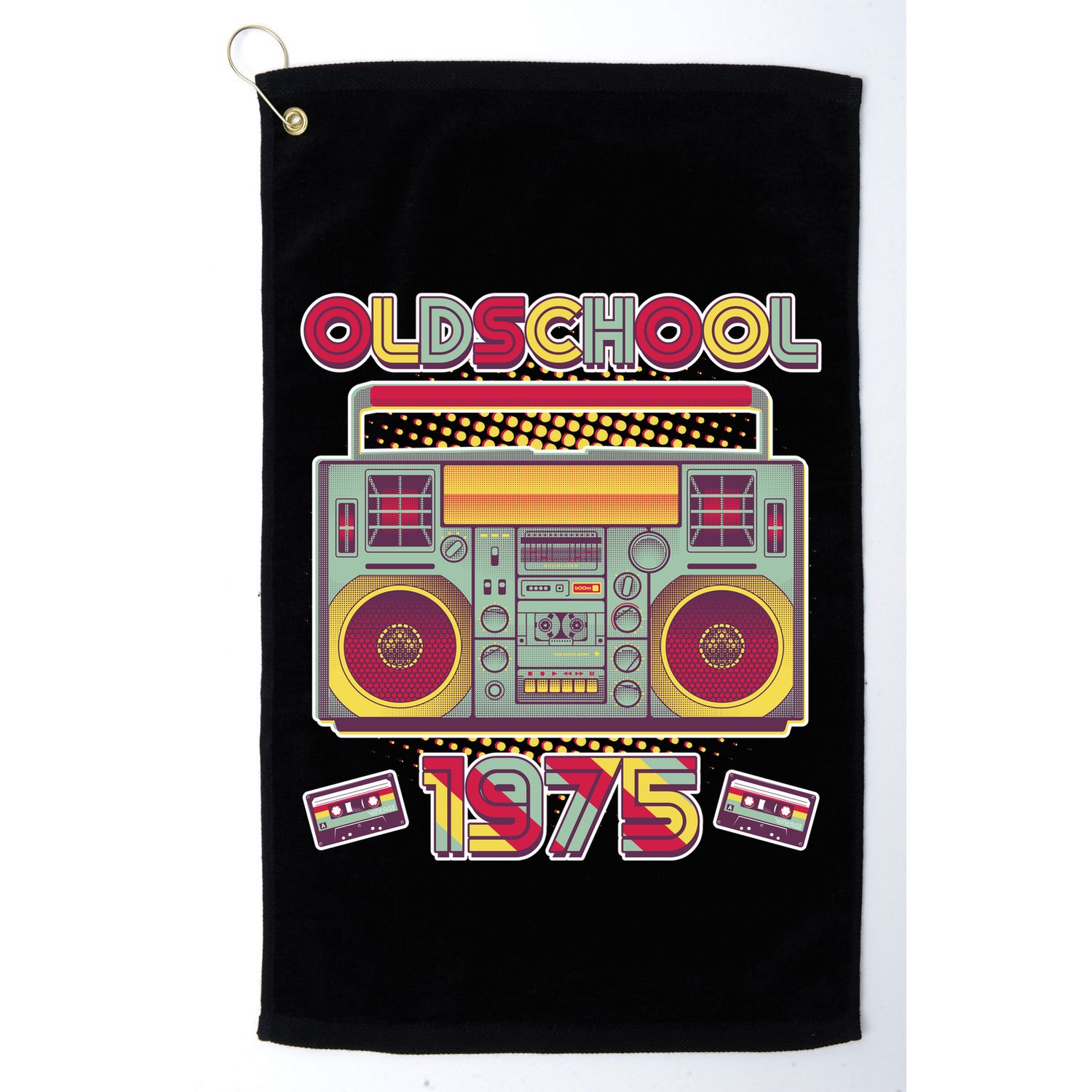 Oldschool Boombox 1975 50th Birthday Golf Towel