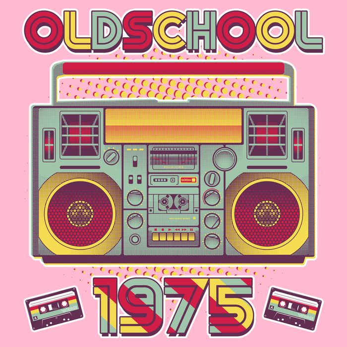 Oldschool Boombox 1975 50th Birthday Doggie Tank
