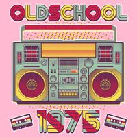 Oldschool Boombox 1975 50th Birthday Button
