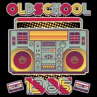 Oldschool Boombox 1985 40th Birthday Flatbill Hat