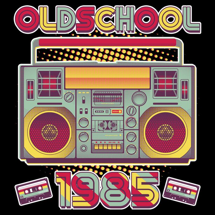 Oldschool Boombox 1985 40th Birthday Flatbill Hat