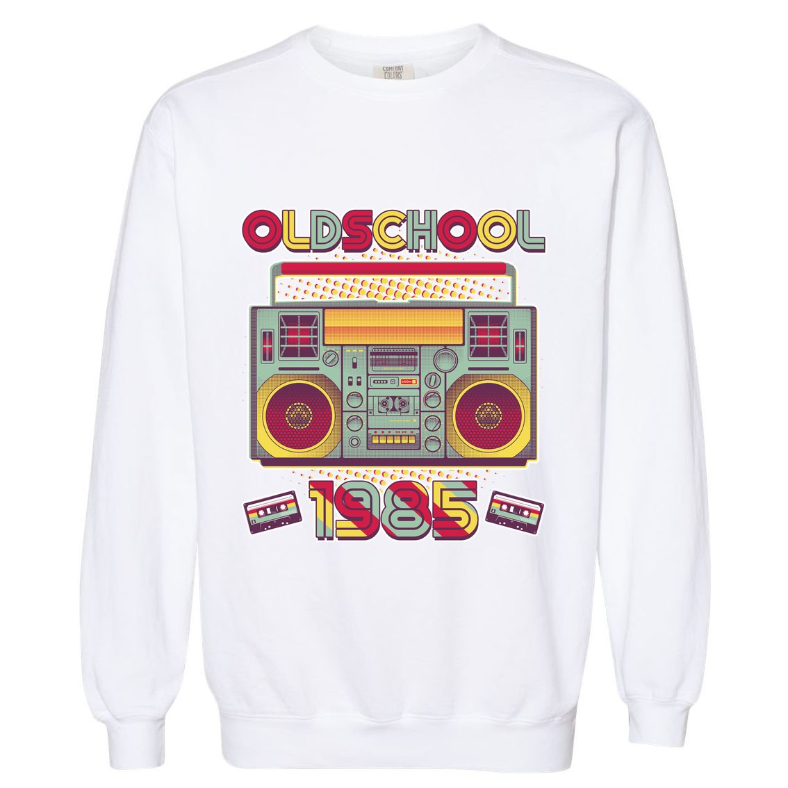 Oldschool Boombox 1985 40th Birthday Garment-Dyed Sweatshirt