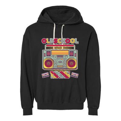 Oldschool Boombox 1995 30th Birthday Garment-Dyed Fleece Hoodie