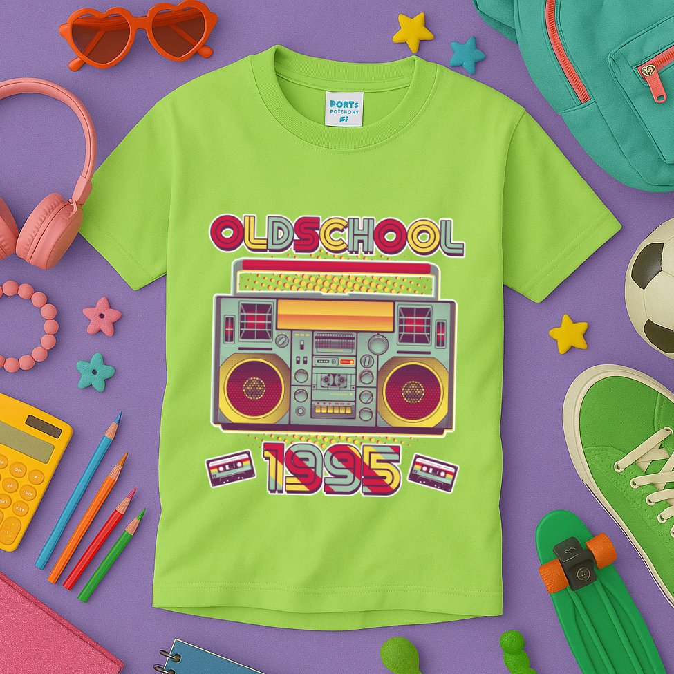 Oldschool Boombox 1995 30th Birthday Kids T-Shirt