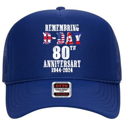 Omaha Beach 1944 Dday 2024 80th Anniversary Normandy High Crown Mesh Back Trucker Hat