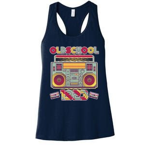 Oldschool Boombox 1923 100th Birthday Women's Racerback Tank