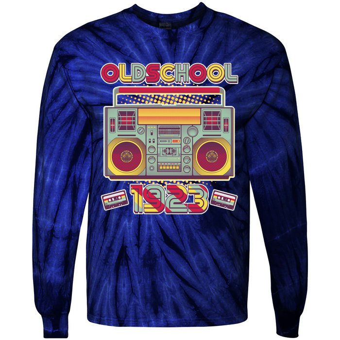 Oldschool Boombox 1923 100th Birthday Tie-Dye Long Sleeve Shirt