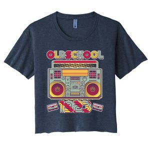 Oldschool Boombox 1923 100th Birthday Women's Crop Top Tee