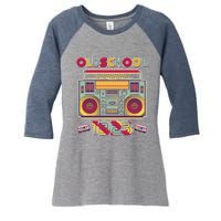 Oldschool Boombox 1923 100th Birthday Women's Tri-Blend 3/4-Sleeve Raglan Shirt