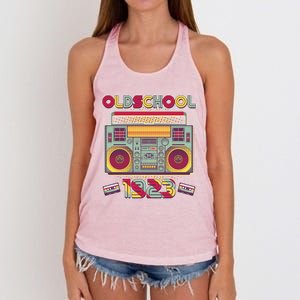 Oldschool Boombox 1923 100th Birthday Women's Knotted Racerback Tank