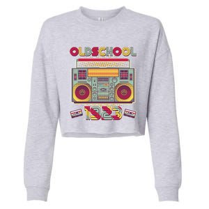 Oldschool Boombox 1923 100th Birthday Cropped Pullover Crew