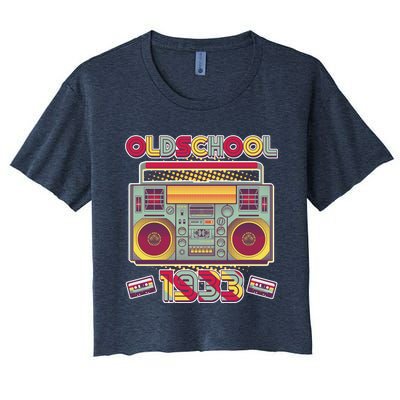 Oldschool Boombox 1933 90th Birthday Women's Crop Top Tee